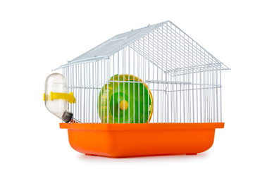 Bird cage isolated on the white background