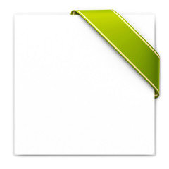 Wall Mural - green corner ribbon with golden edges