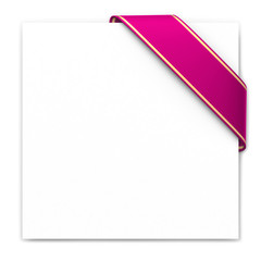 Wall Mural - pink corner ribbon with golden edges