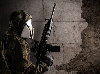 Wall Mural - soldier with mask