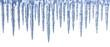 Blue icicles on white background - panorama