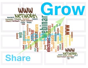 Wall Mural - webinar, a path to share, learn and grow