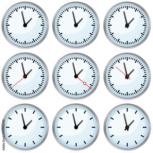 Uhr Uhren Zeit Termin Zeiger Zeitplan Set 2 blau kaufen