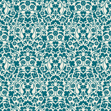 Seamless Damask Pattern Turquoise Wallpaper
