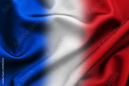 Fotografía Drapeau français, tissu satiné