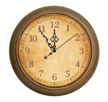 Old Antique Clock Isolated