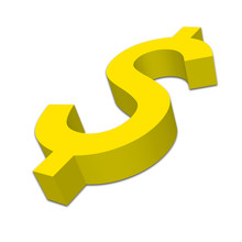 3D Yellow Dollar Sign