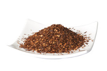 Plate Of Loose Dry Rooibos Red Tea,  Isolated