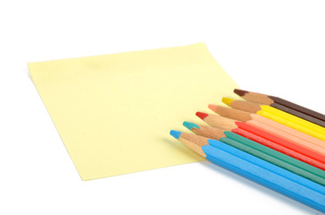 Sticker - Post-it note and pencils