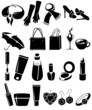 Silhouette set of different woman's things