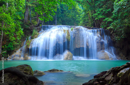 Naklejka na szybę Erawan Waterfall, Kanchanaburi, Thailand