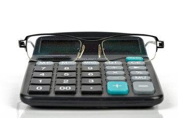 Calculator and glasses