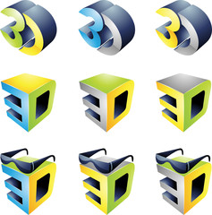 Poster - 3D Viewing Experience logos isolated on a white background