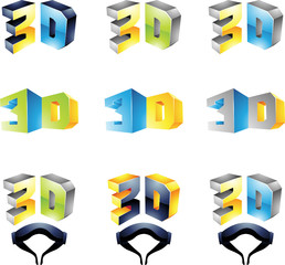 Poster - 3D Viewing Experience logos isolated on a white background