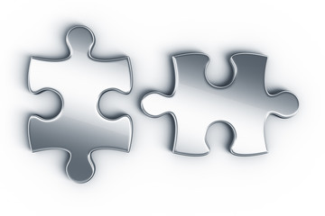 Canvas Print - Metal puzzle pieces