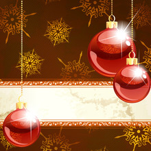 Elegant Christmas Banners With Transparent Ornaments
