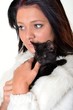 woman with black cat