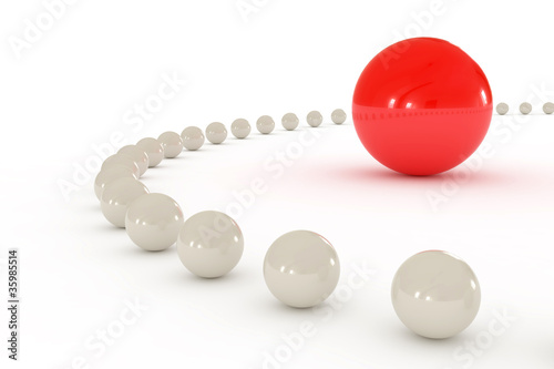 Out of crowd illustration