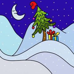 Wall Mural - Christmas landscape