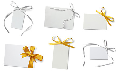 greeting card with ribbon note