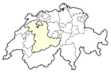  Map of Swizerland, Bern highlighted