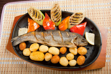 Canvas Print - Grilled Trout .japanese cuisine