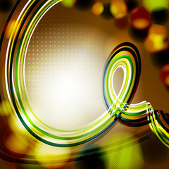 Poster - Dark color background with curl at spotlight