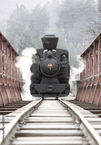 Nowoczesny obraz na płótnie steam locomotive, Cierny Balog, Slovakia