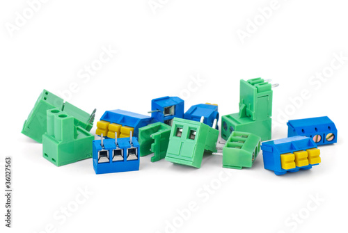 Cuadros en Lienzo Different electrical connector blocks