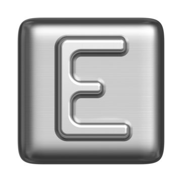 Metal alphabet in the form of a cliche. Capital letter E