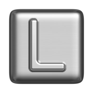 Metal alphabet in the form of a stamp. Capital letter L