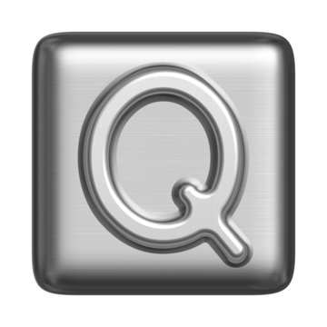 Metal alphabet in the form of a stamp. Capital letter Q