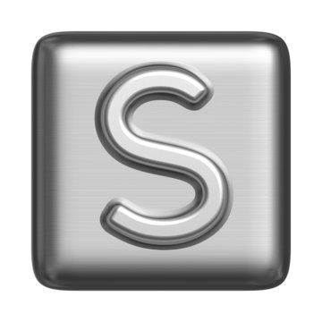 Metal alphabet in the form of a stamp. Capital letter S