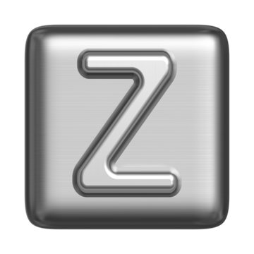 Metal alphabet in the form of a stamp. Capital letter Z