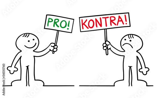 Figur Demonstriert Pro Und Kontra Stock Vektorgrafik Adobe Stock