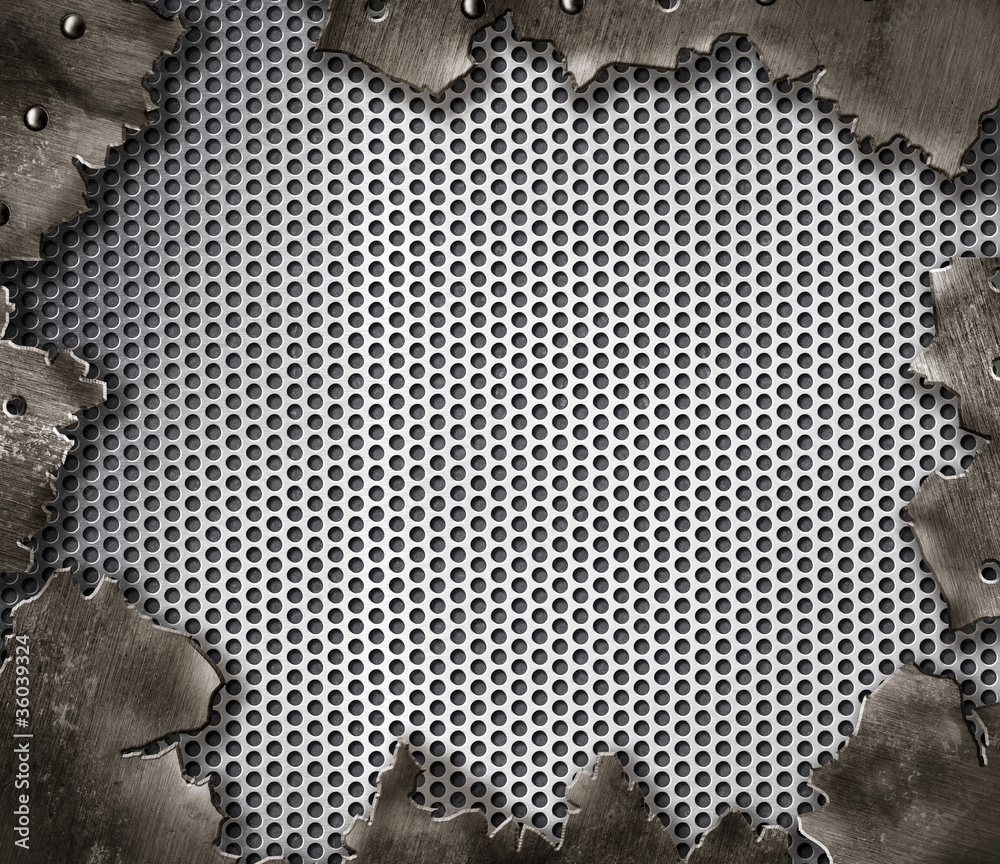 grunge crack metal background with rivets Stock Photo | Adobe Stock