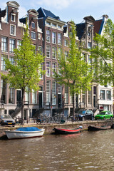 Canvas Print - Amsterdam canals view