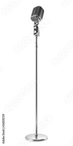 Fotografie, Obraz vintage microphone isolated on white background