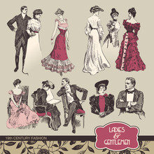 Ladies And Gentlemen 19th Century Fashion