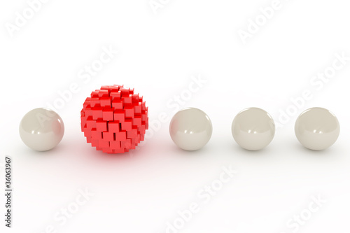 Out of crowd illustration