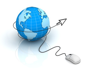 Poster - Globe with computer mouse cursor