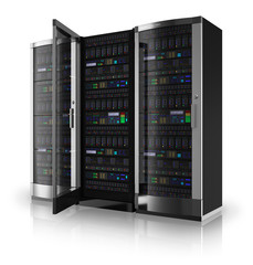 Poster - Server racks with open door