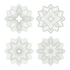 Poster - Set of vector guilloche rosettes