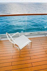 Sticker - textile chair on balcony of cruise liner