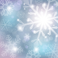 Wall Mural - Silver abstract background with snowflake