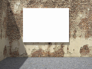 Poster - Blank advertising billboard on wall