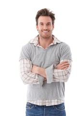 Canvas Print - Confident man smiling arms crossed