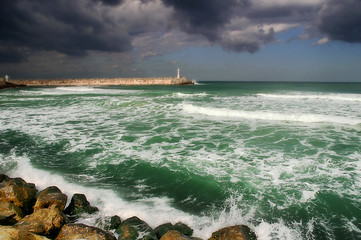 Wall Mural - Stormy Mediterranean sea.