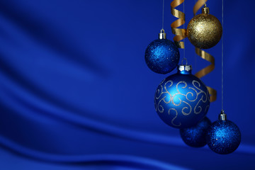 Wall Mural - blue christmas ball