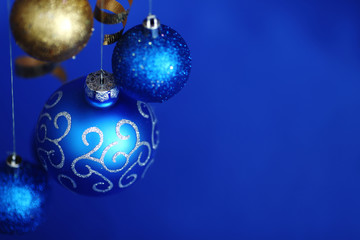 Wall Mural - blue christmas ball